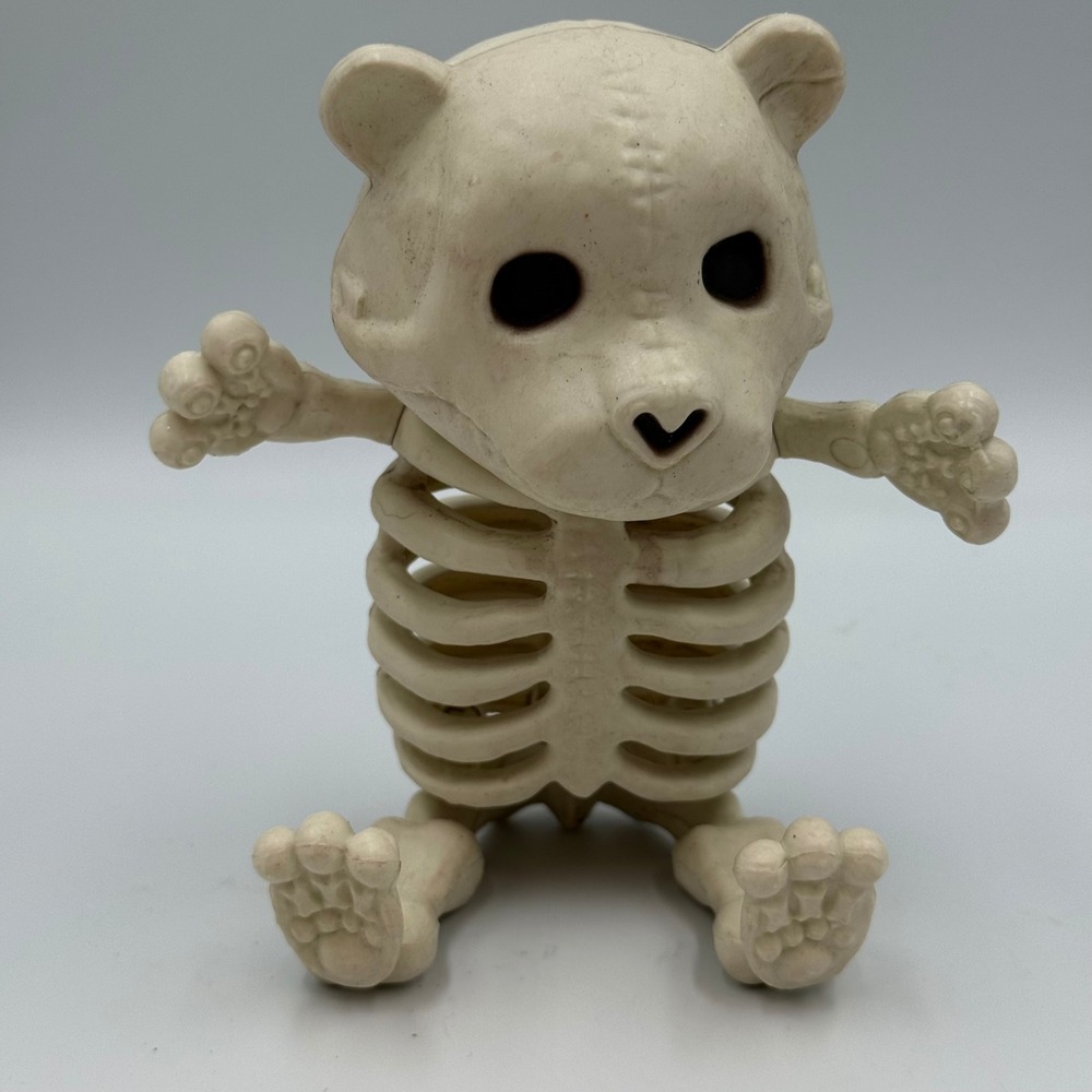 Crazy Bonez Skeleton‎ Teddy Bear Halloween Decor Plastic Figurine 5 Inch